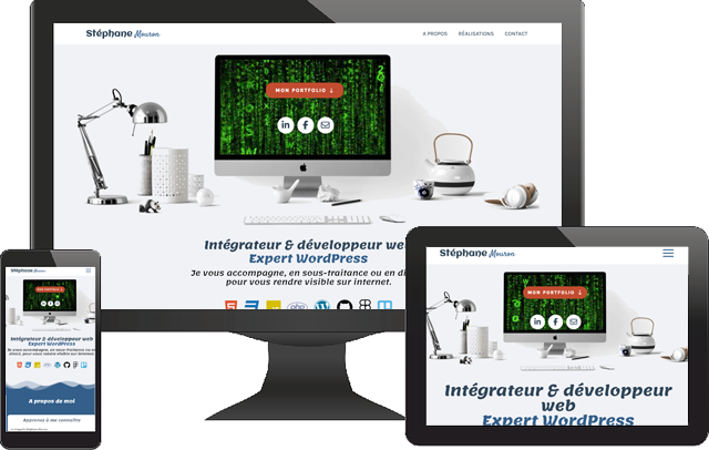 Représentation affichage du site Portfolio sur différents supports