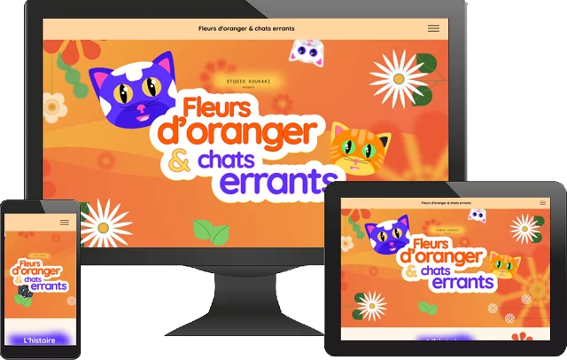 Représentation affichage du site Koukaki sur différents supports