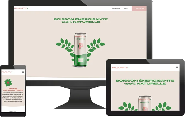 Représentation affichage du site Planty sur différents supports