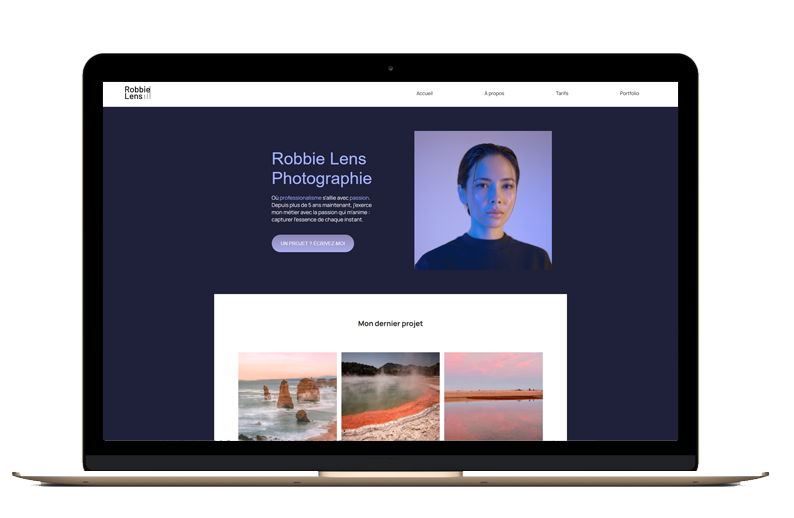 La page d'accueil du site Robbie Lens