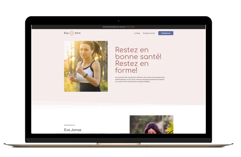 La page d'accueil du site d'Eva Jonas